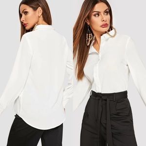 oversized white buttonup shirt minimalist